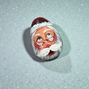 Hand-Painted Santa Claus Brooch Pin